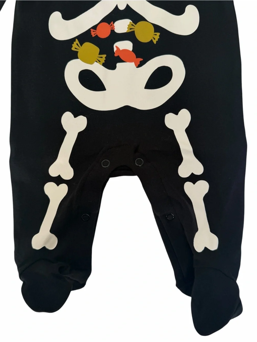 Carter's Black Skeleton Footie with Candy Accents and Hat